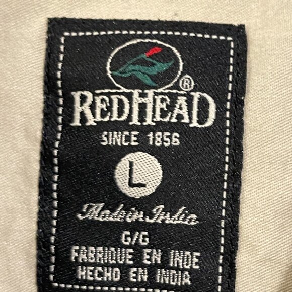 Redhead Shirt Men's Large Tan Button Down Short Sleeves - Picture 5 of 12